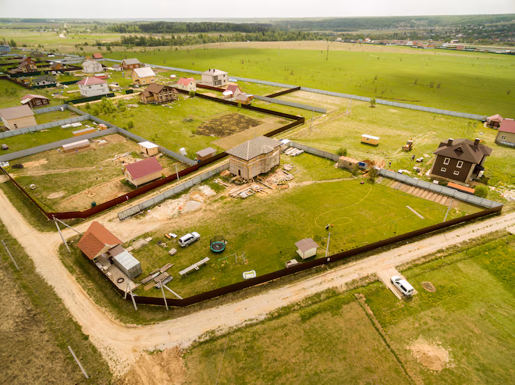 Prepared farmhouse plot using farmhouse land development in Nashik with smooth surface